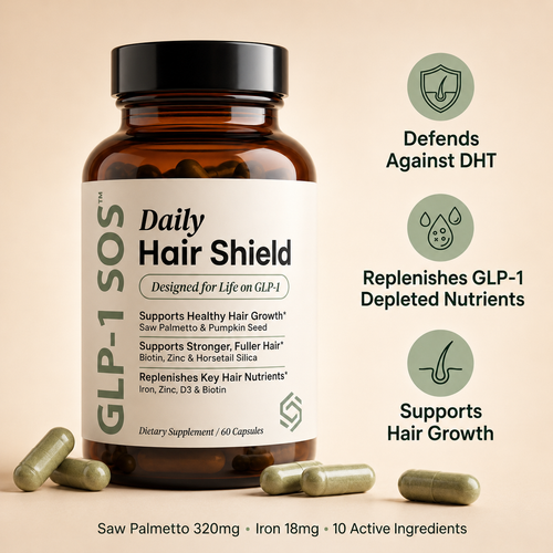GLP-1 SOS™ Hair Shield — Keep the Weight Loss AND Your Hair | 3-in-1 Nutritional Hair Support